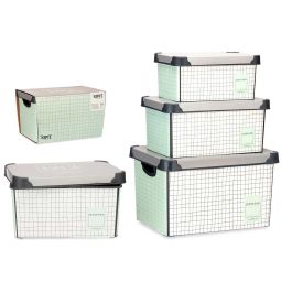 Kipit Set 3 Pzs Cajas Plástico Estampado Home 39x29x23.5 cm Precio: 11.58999952. SKU: S3611191