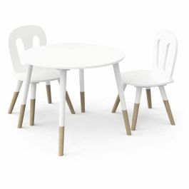 Demeyere AUC1703287645149 Conjunto FIMIANA 1 mesa + 2 sillas, estilo escandinavo, Blanco mate / Roble Kronberg Precio: 118.49999964. SKU: B13ZH2ED5T