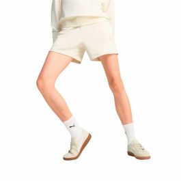 Pantalones Cortos Deportivos para Mujer Puma Essentials Elevatedd-Ris Blanco Natural