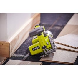 RYOBI ONE + R18MMS-0 Sierra multimaterial 18V, 85 mm, 4250 rpm, con hoja multimaterial y para baldosas, guía paralela y boquilla succión