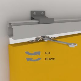 Emuca Kit de sistema corredero Railway para puertas correderas colgadas de madera con cierre suave, 80kg, Aluminio, Anodizado mate