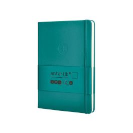 Cuaderno Con Gomilla Antartik Notes Tapa Dura A5 Hojas Lisas Verde Aguamarina 100 Hojas 80 gr Fsc