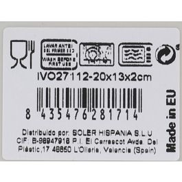 La Mediterranea Fuente Ovalada Ivory Nordic Brillo 20 cm x 13 cm x 2 cm (24 Unidades)