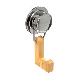 5Five Colgador de bambú tipo gancho con ventosa para baño