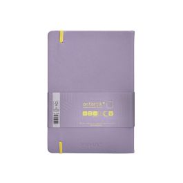 Cuaderno Con Gomilla Antartik Notes Tapa Dura A5 Hojas Lisas Morado Y Amarillo 100 Hojas 80 gr Fsc