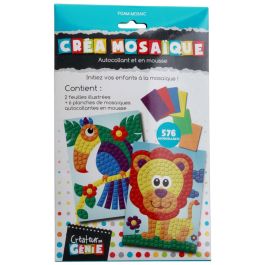 Createur de Genie Mosaicos Infantiles con Fichas Ilustradas y Planchas de Espuma Adhesiva para Niños