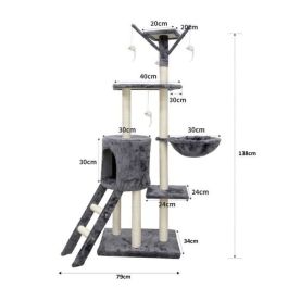 JIPSY ALC11 Árbol para gatos mediano, con nicho, 3 plataformas, rascador de sisal, escalera y ratones, gris 79x34x138 cm JIPSY ALC11 Árbol para gatos mediano, con nicho, 3 plataformas, rascador de sisal, escalera y ratones, gris 79x34x138 cm