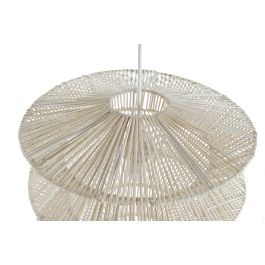 DKD Home Decor Lámpara de Techo Urban Ratán Hierro Marron Claro 40 x 54 x 40 cm E27
