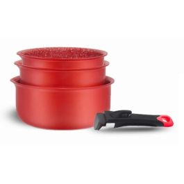 Batería de cocina - ARTHUR MARTIN - AMR28 - Juego de 3 cacerolas - 16-18-20 cm + 1 mango extraíble - Todas las fuentes de calor, incluida la inducción Precio: 50.49999977. SKU: B1BCZEDCVA