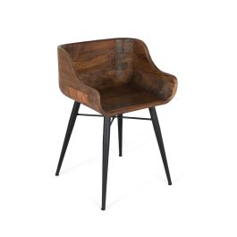 Giner y Colomer Silla de Teca y Hierro Negro, Asiento Ergonómico, 40x32cm, Nogal Precio: 375.0879. SKU: B1B8E9NEDA