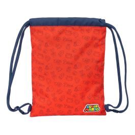 Bolsa Mochila con Cuerdas Super Mario Trick Rojo Azul oscuro 26 x 34 x 1 cm