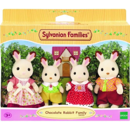 Sylvanian Families Familia Conejo Chocolate 5655 Set Figuras 4 Piezas