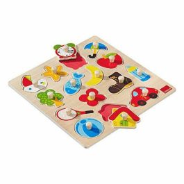 Goula Puzzle Encajable de Madera Siluetas 15 Piezas con Base - Edad Mínima 14 Meses