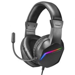 Mars Gaming MH122 Auriculares Gaming con Micrófono Jack 3.5mm, Sonido Ultra-Bass Spatial, Iluminación FRGB Rainbow, Ultraligeros, Negros