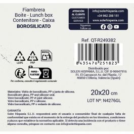 Quttin Fiambrera Cuadrada Hermética 20 x 20 x 10.7 cm 2.2L (4 Unidades)