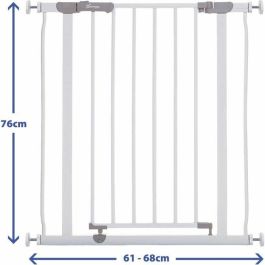 Barrera de seguridad - DREAMBABY - AVA - Montada a presión - 61-68 x 76 cm - Doble cierre - Blanco