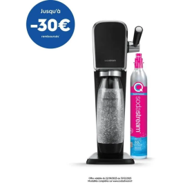 Sodastream Art Máquina de Refrescos Negra con Botella y Cilindro de Carbonatación Incluidos SOD7290113764439