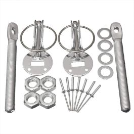 Occ Motorsport OCCRC004 Kit Cierre Capot Competición Muelles Acero Inoxidable Plata - Alta Resistencia para Rally y Pilotos de Carreras