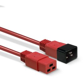 LINDY Cable de Extensión IEC C19 a C20, Rojo, 2m, para Alimentación Externa, Bulk