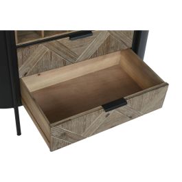Botellero Home ESPRIT Negro Natural Metal Abeto 90 x 36 x 150 cm