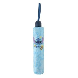 ERIK Paraguas Plegable Automático Stitch Disney 100cm Diámetro Poliéster con Mango PVC