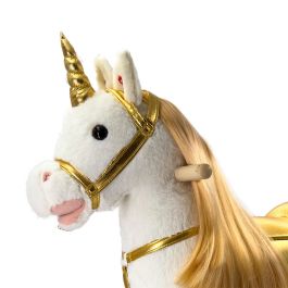 Tachan T00986 Unicornio Balancín con Estribos de Metal y Sonidos Realistas, Asiento Cómodo, +18 meses