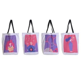 DKD Home Decor Bolsa Love is in the Air 23 Urban Multicolor Blanco Canvas Poliester 43 x 15 x 40 cm (4 Unidades) Precio: 13.50000025. SKU: B138RRERPS