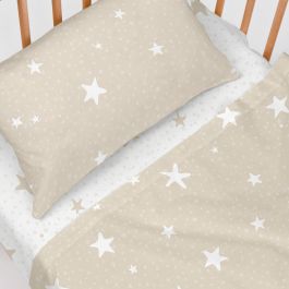 Juego de Sábanas HappyFriday Basic Kids Little star Beige Cuna de Bebé 2 Piezas Juego de Sábanas HappyFriday Basic Kids Little star Beige Cuna de Bebé 2 Piezas