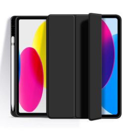 eSTUFF Funda SEATTLE para iPad 11ª Gen 2025 / 10ª Gen 2022 - Negra con Soporte y Compartimento Lápiz, Protección TPU