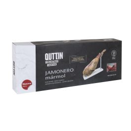 Quttin Soporte Jamonero de Mármol y Acero, 16 x 48.5 x 1.8 cm (3 Unidades)
