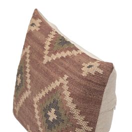 DKD Home Decor Cojín Boho Kilim Lana Yute Poliéster 60 x 40 cm (2 Unidades)
