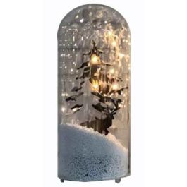 DKD Home Decor Árbol Decoración Luminosa Navidad Moderna LED de Cristal Blanco Gris 12x12x27 cm, Funciona con 3 Pilas AA, 2 Unidades Precio: 28.314. SKU: B19FYLKEPN