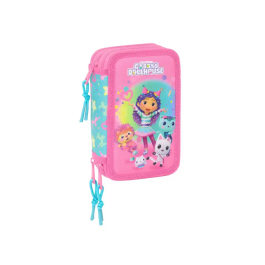 Plumier Triple Gabby's Dollhouse Confetti Rosa Turquesa 12,5 x 19,5 x 5,5 cm 37 Piezas Precio: 27.69000058. SKU: B1489FEQN2