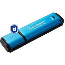Kingston Vault Privacy 50C 32GB USB-C 3.2 Gen 1, AES-256, FIPS 197, Resistente al Agua, Negro/Azul