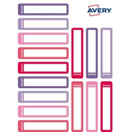 Avery Etiqueta para bolígrafos y lápices rosa y violeta 50x10 mm blister de 30 unidades adhesivas permanentes