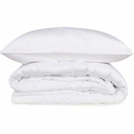 MEN8681875218046 Juego de Cama 100% Algodón Satén Blanco - Funda Nórdica 220x240 cm y 2 Fundas de Almohada 60x60 cm