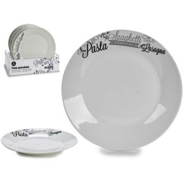Plato Llano Porcelana 24 cm Arte Regal - Estampado Pasta, Apto Lavavajillas (20 Unidades) Precio: 44.5000006. SKU: B17SAMN5Y4