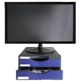 Archivo 2000 Soporte para Monitor Ergosostenible, Poliestireno 100% Reciclado, 2 Cajones A4/Folio, Negro/Azul, 360x300x145 mm Precio: 28.78999948. SKU: B1GVN776JG