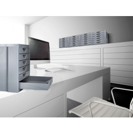 Q-connect Fichero Cajones Sobremesa Organizador Superior 6 Cajones Gris Opaco Formato A4 Folio