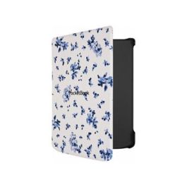 Pocketbook Funda Shell Series Verse + Carcasa Patrón Flores Blanco y Azul 6"