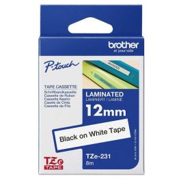 Brother Genuine Brother TZe-231 Labelling Tape Cassette – Black on White, 12mm wide Brother Genuine Brother TZe-231 Labelling Tape Cassette – Black on White, 12mm wide