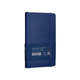 Cuaderno Con Gomilla Antartik Notes Tapa Blanda A6 Rayas Azul Marino 100 Hojas 80 gr Fsc