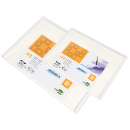Liderpapel Papel Acuarela 300g/m2 210x297mm Blanco Tono Crema Grano Medio Pack 6 Hojas