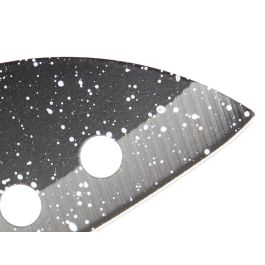 Cuchillo Kinvara con agujeros, acabado mármol, 29.5x2x5 cm, negro/plata (24 Unidades) Cuchillo Kinvara con agujeros, acabado mármol, 29.5x2x5 cm, negro/plata (24 Unidades)