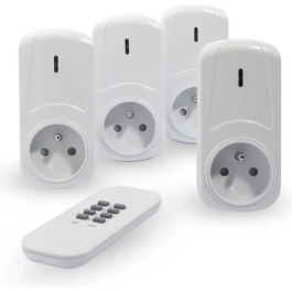 Chacon Kit de 4 Tomas de Enchufe con Control Remoto Inalámbrico, Encendido/Apagado, 4 Canales, 2000W, Alcance 25m Precio: 38.50000022. SKU: B16L23VYY7