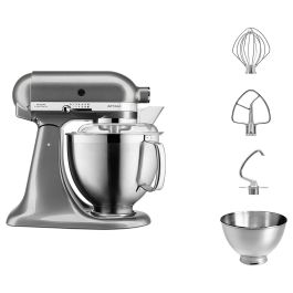 KitchenAid 5KSM185PSEMS Batidora de Varillas de 4.8L, Plata Medallion Silver