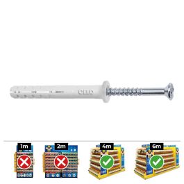 Celo Din np Tacos Golpe Blancos y Tornillos Cabeza Plana ø6x40mm para Canaletas, Premarcos, Acero Zincado, Caja 100 unidades Precio: 12.59000039. SKU: S7909200