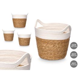 Giftdecor Set 3 Cestos Redondos Con Asas de Papel y Fibra Natural Blancos - Alto 29 cm (4 Unidades) Precio: 82.35018. SKU: B1AYVCG4E4
