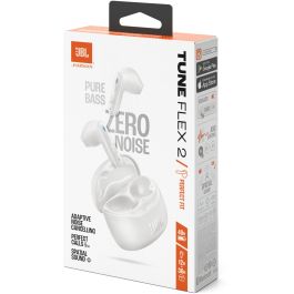 JBL Tune Flex 2 Auriculares True Wireless Bluetooth 5.3 Intraaurales IP54 con Cancelación de Ruido Adaptativa Blancos