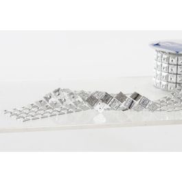 DKD Home Decor Tira Decorativa de Navidad Moderna, Color Plateado, Fabricada en PVC, Medidas 150 x 4 x 0.1 cm